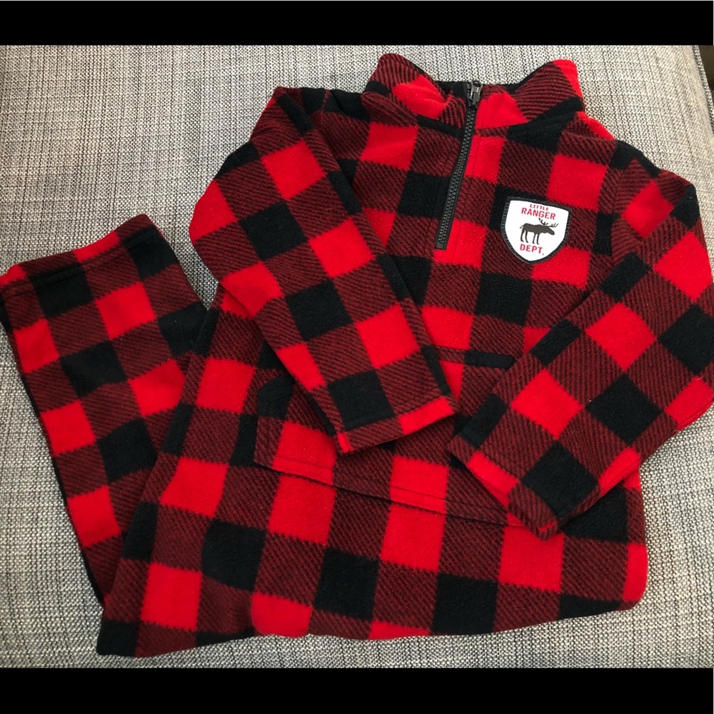 Carters flannel onesie, LN, size 24mon, red/black